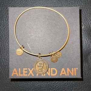 Alex and Ani Rafaelian Gold Bracelet with Saint Christopher Charm
